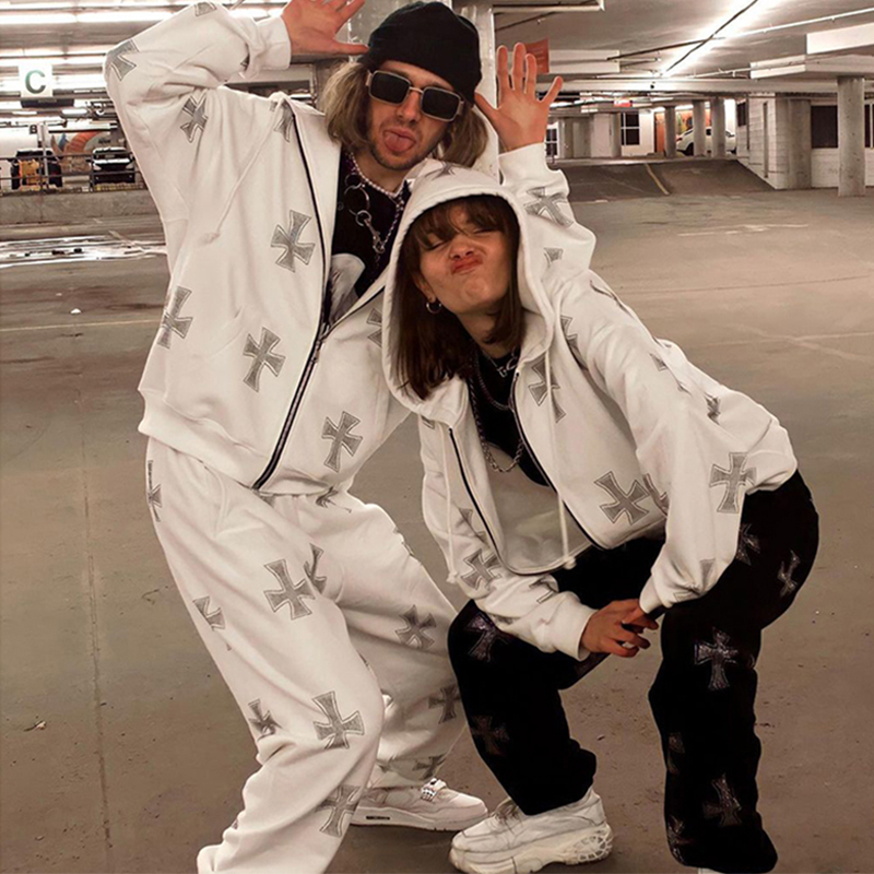 Winter Clothing Pk - American Hip-hop Retro Pantsuits Winter Tracksuit