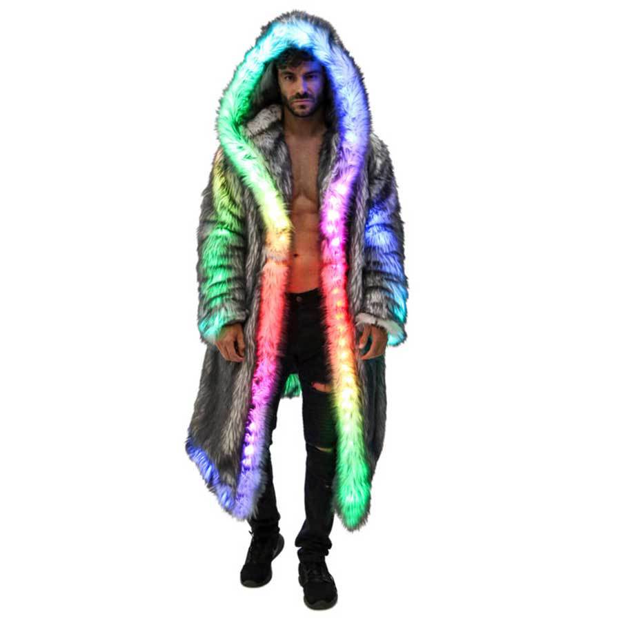 Faux Fur Coat Men Hooded Outer - Winter Clothing Pk recension och pris