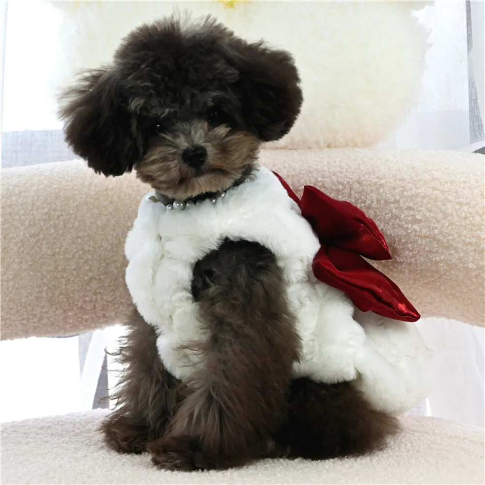 Pet Rabbit Fur Dress Clothes C - Winter Clothing For Dogs recension och pris