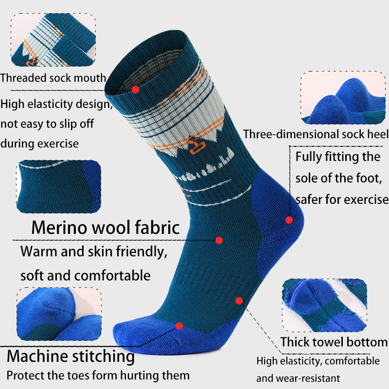 1 Pair Merino Wool Ski Socks f - Thermal Sock Merino recension och pris