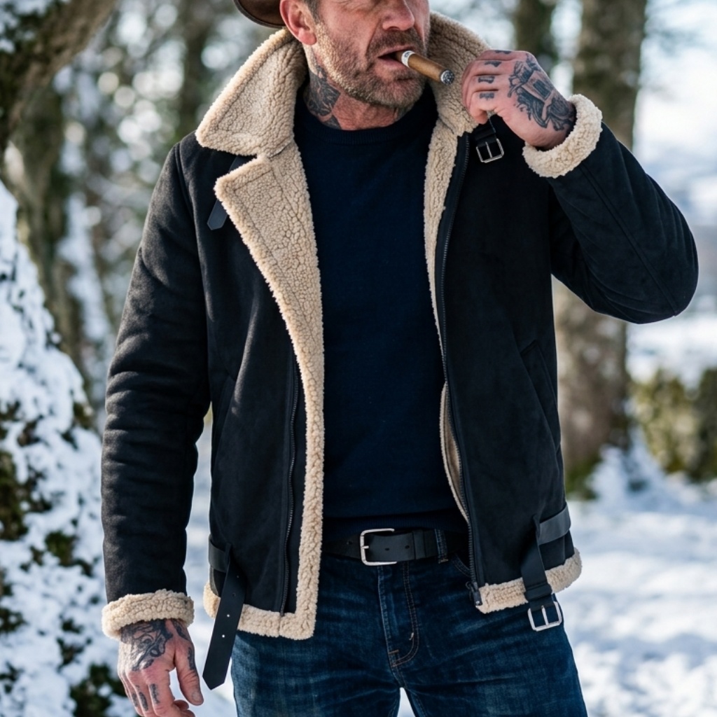 Men Winter Faux Suede Jacket F - Winter Clothing Pk recension och pris