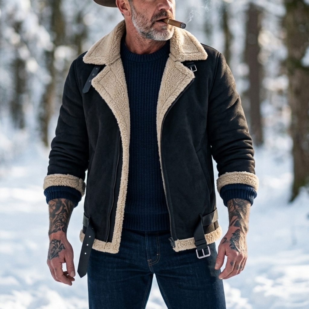 Men Winter Faux Suede Jacket F - Winter Clothing Pk recension och pris