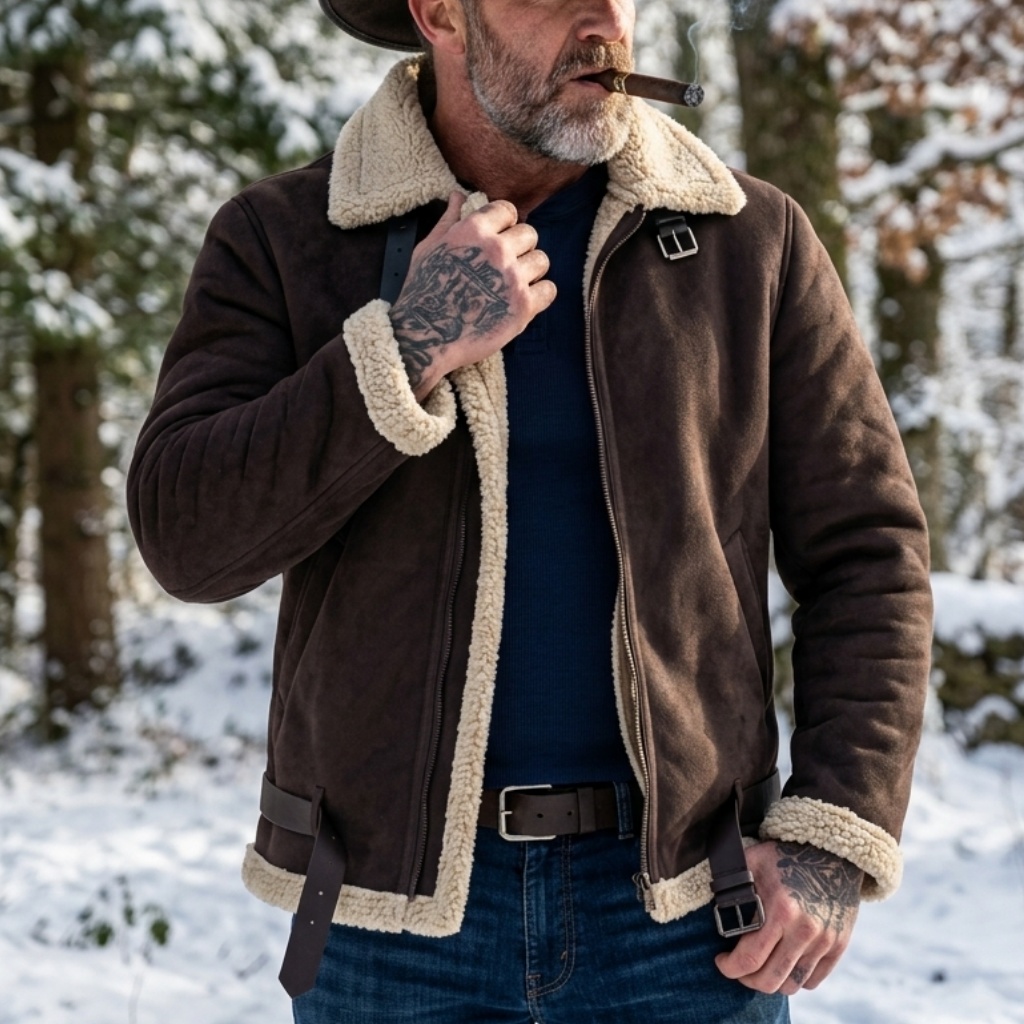 Men Winter Faux Suede Jacket F - Winter Clothing Pk recension och pris
