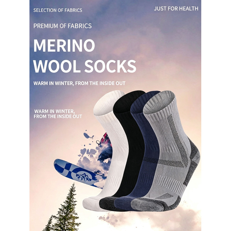 5PCS Men's Thick Merino Wool H - Thermal Sock Merino recension och pris
