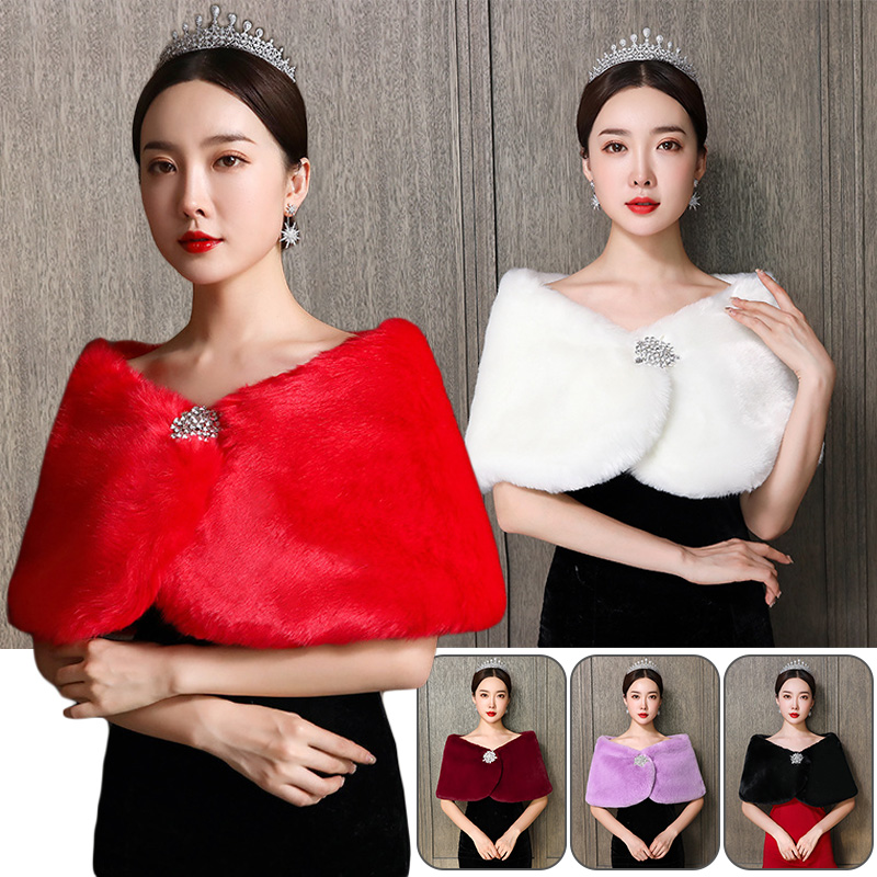 Women Bridal Shawl Wedding Cap - Winter Clothing Pk recension och pris